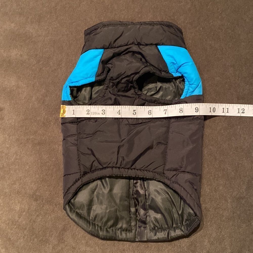 Dog Coat Black & Blue ZipUp No Pull Design D-Rings to attach Leash Size L NEW - Picture 5 of 7